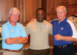 Mike Murphy (son of Coach Billy "Spook" Murphy), University of Memphis Head Football Coach Larry Porter, and Bull