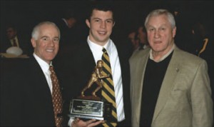 Larry Coley, Andrew Brimhall, and "Bull." Award given by ServiceMaster.