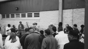 Giving an invitation during the prison crusade (1997)