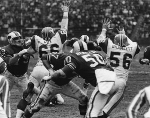 Blocking a Bills field goal (1966)